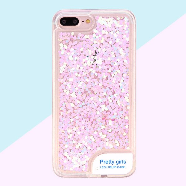 Wholesale iPhone 7 LED Light Up Liquid Star Dust Case (White)